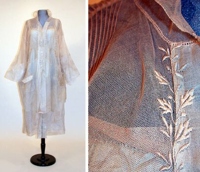 Lot image - Embroidered White Organdy Morning Ensemble