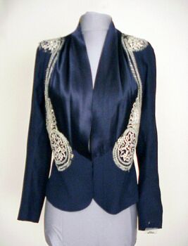 Lot image - Blue Crepe Evening Jacket