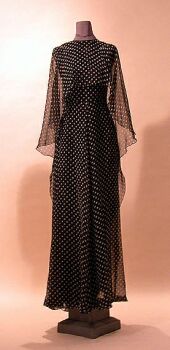Lot image - Christian Dior London Polka Dot Chiffon Gown