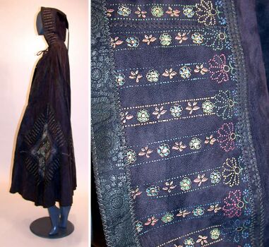 Lot image - Roberto Cavalli Painted Suede Burnoose