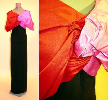 Lot image - Bill Blass Bouffant Bow Evening Gown