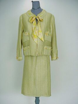 Lot image - Chanel Straw Yellow Suit