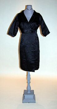 Lot image - Linda Kinoshita Black Satin Cockail Dress