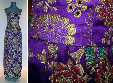 Lot image - Gugenheim Royal Purple Beaded Gown