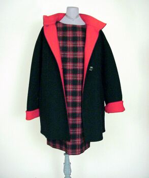 Lot image - Galanos Wool Coat and Dress Day Ensemble American, early 1980s