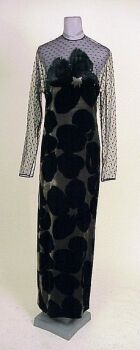 Lot image - Galanos Panne Velvet Evening Sheath American, 1982