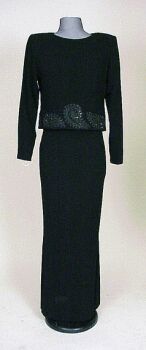 Lot image - Galanos Two-Piece Black Crepe Evening Ensemble American, 1980s