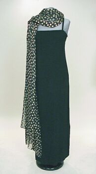 Lot image - Bill Blass Custom Black Evening Gown and Silk Stole American, 1982