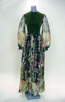 Lot image - Dior London Maid Marion Evening Gown 1976