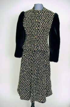 Lot image - Arnold Scaasi Tweed and Mink Suit American, 1980s