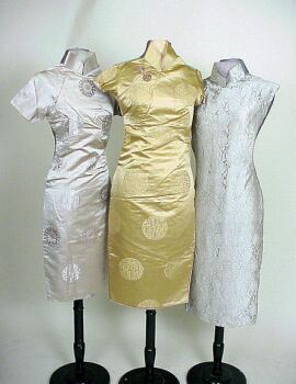 Lot image - Three Cheong Sams Chinese, mid 20th century