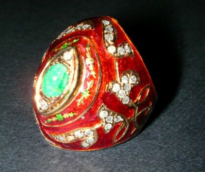 Lot image - Diamond and Enamel Ring
