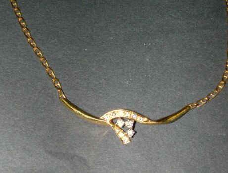 Lot image - Diamond Cluster Pendant and Chain