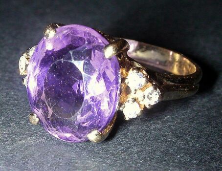 Lot image - Amethyst and Diamond Ring