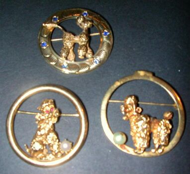 Lot image - Group of Three Assorted Dog Pins
