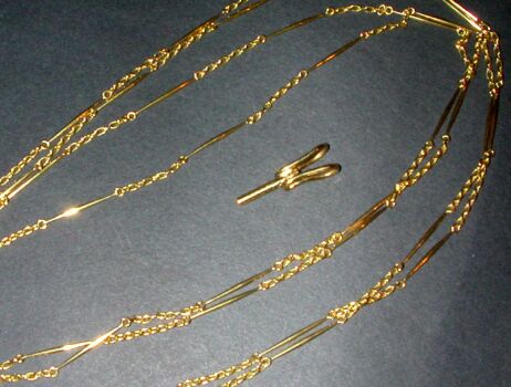 Lot image - Gold Link Chain and Bail