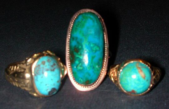 Lot image - Three Assorted Turquoise Rings