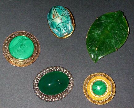 Lot image - Five Assorted Stone Pins