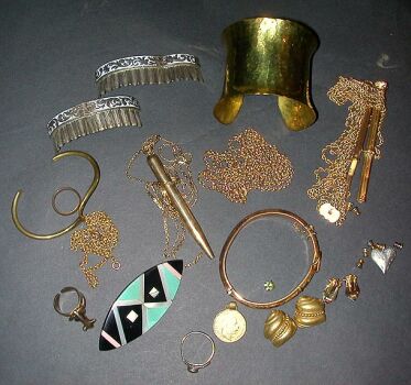 Lot image - Group of Assorted Gold Filled and Metal Items