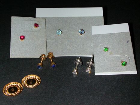 Lot image - Group of Assorted Stud Earrings