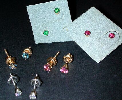 Lot image - Group of Assorted Stud Earrings