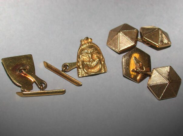 Lot image - Two Pairs of Gold Cuff Links