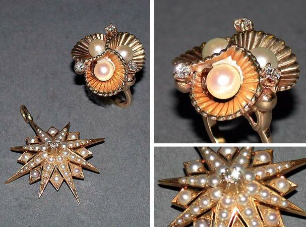 Lot image - Cultured Pearl Ring and Pendant