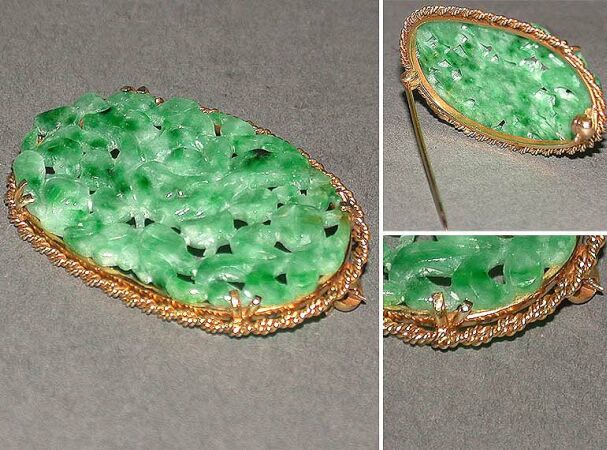 Lot image - Carved Chinese Jade Pin