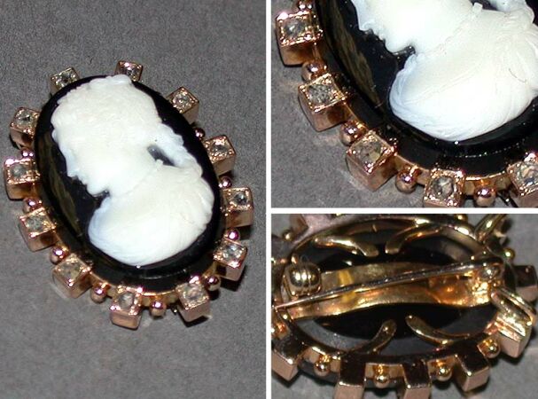 Lot image - Onyx Cameo Pin/Pendant