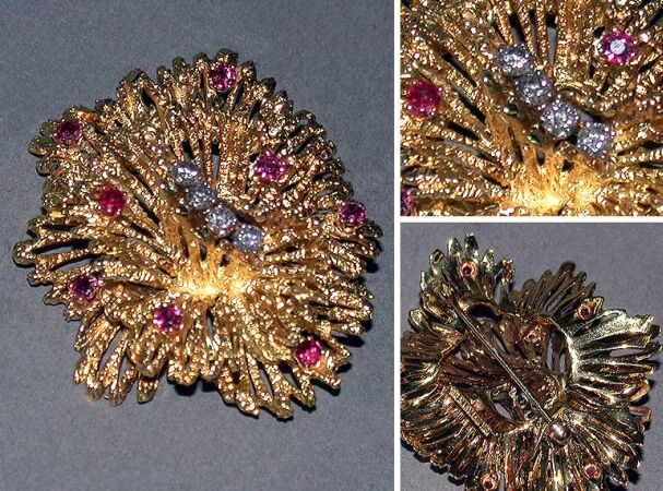 Lot image - Diamond and Ruby Brooch