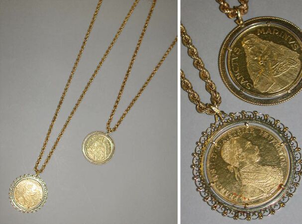 Lot image - Two Gold Medallions and Chains