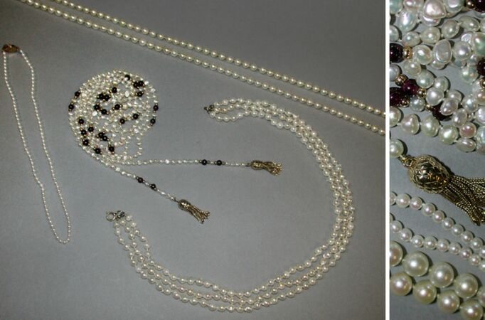 Lot image - Four Assorted Cultured Pearl Necklaces