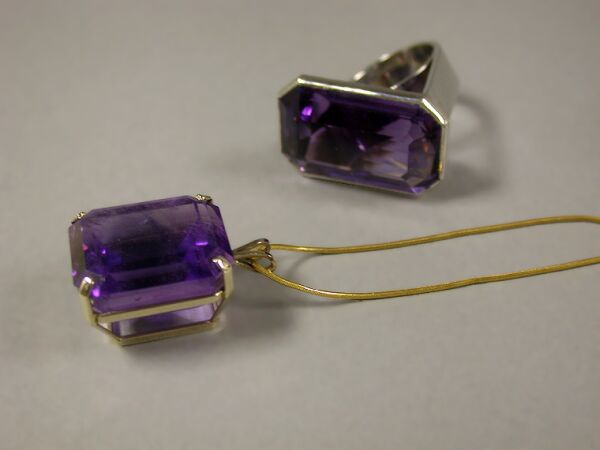 Lot image - Amethyst Pendant and Ring