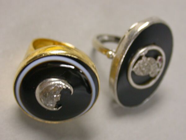 Lot image - Two Black Onyx Rings