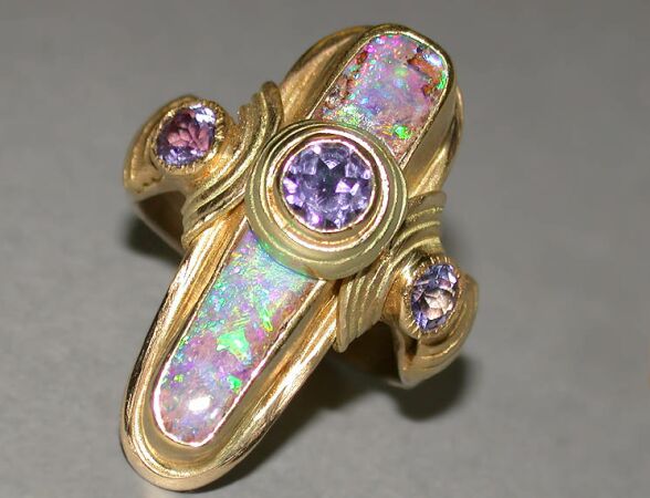 Lot image - Modern Design Opal Ring