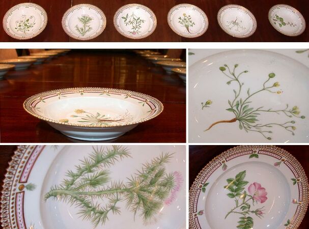Lot image - Set of Sixteen Royal Copenhagen Flora Danica Porcelain Soup Plates