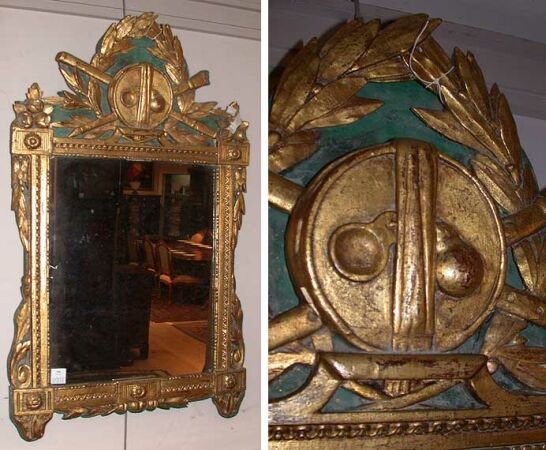 Lot image - Louis XVI Painted and Gilt Mirror