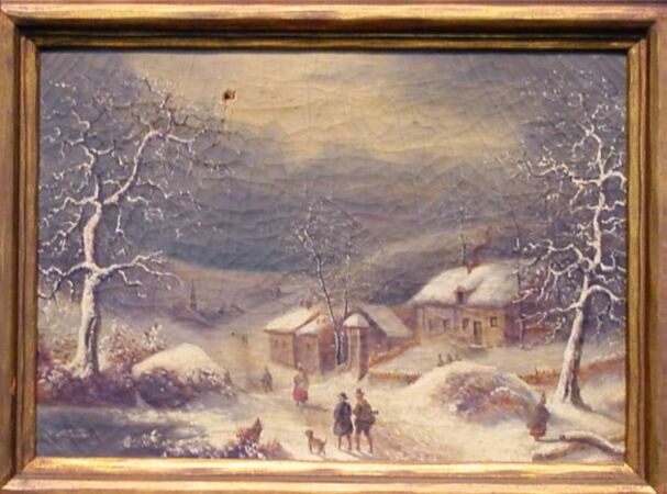 Lot image - Manner of Francesco Foschi VILLAGE IN WINTER