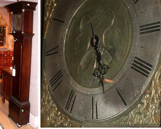 Lot image - George III Oak Tall Case Clock