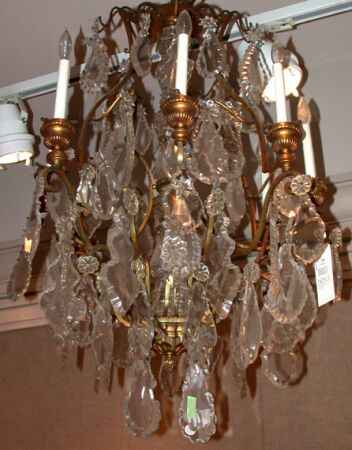 Lot image - Louis XV Style Gilt-Bronze and Cut Glass Eight-Light Chandelier