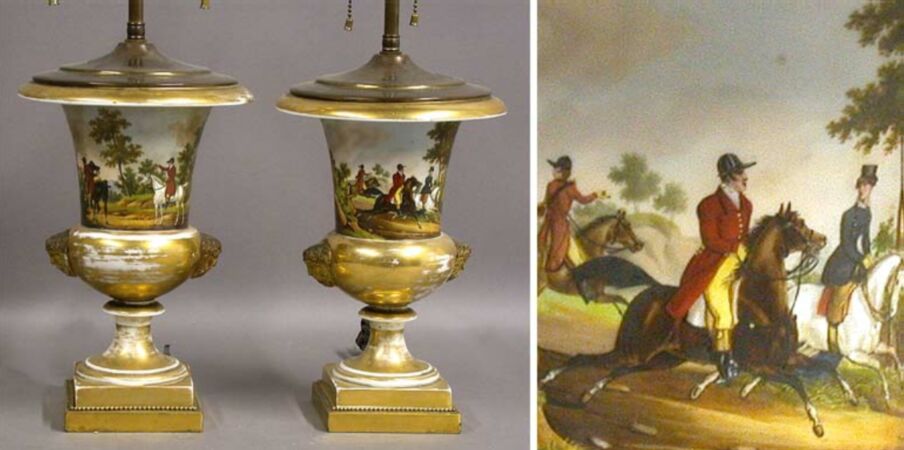 Lot image - Pair of Paris Porcelain Urns