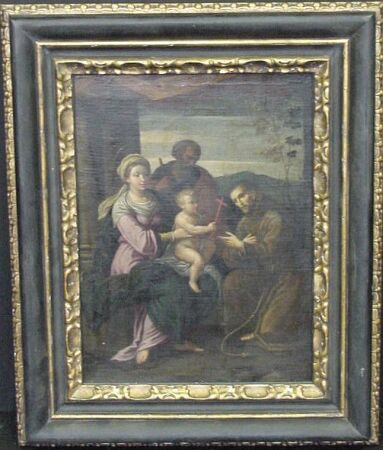 Lot image - Manner of Raphael HOLY FAMILY WITH SAINT FRANCIS OF ASSISI