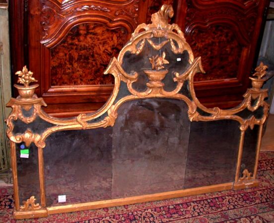 Lot image - Continental Rococo Gilt-Wood Overmantel Mirror