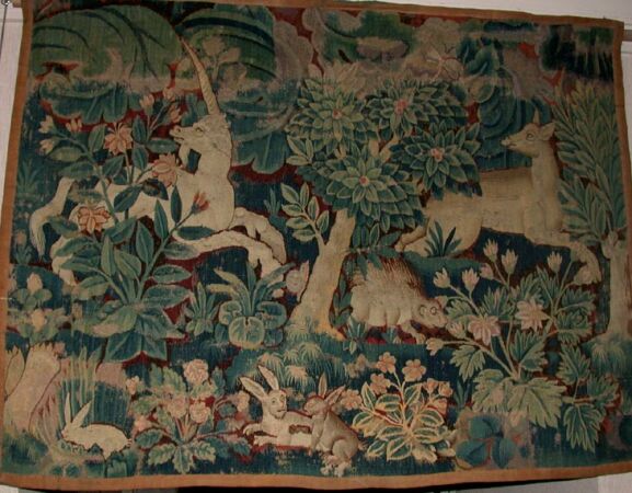 Lot image - Flemish Tapestry Panel (Feuilles de Choux)