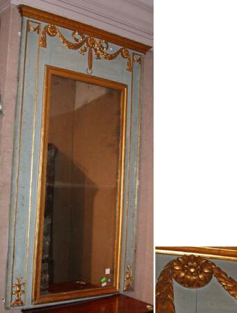 Lot image - Louis XVI Painted and Gilt Decorated Trumeau