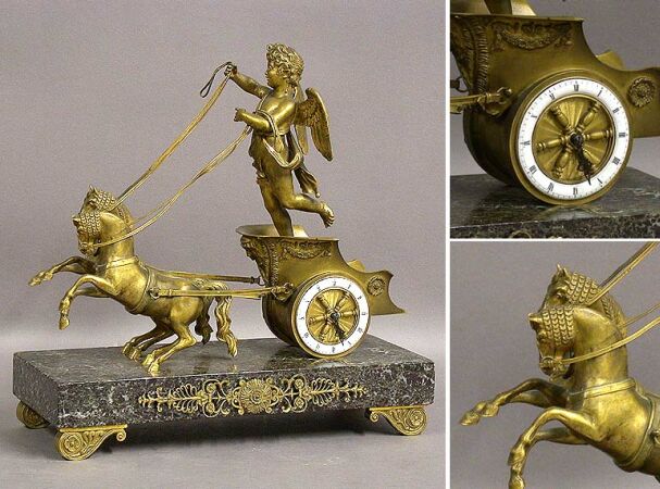 Lot image - Charles X Gilt-Bronze Mantel Clock