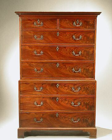 Lot image - George III Mahogany Chest on Chest