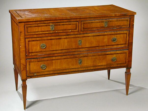 Lot image - Italian Neoclassical Inlaid Walnut Commode