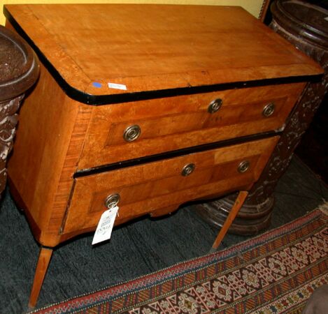 Lot image - Continental Neoclassical Birch, Walnut and Ebonized Commode
