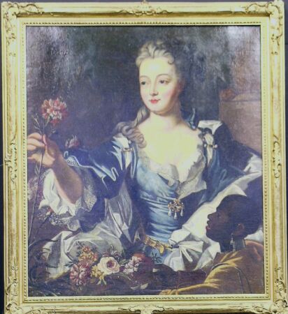 Lot image - Manner of Nicolas de Largilliere PORTRAIT OF A WOMAN HOLDING A CARNATION
